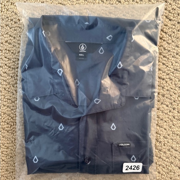 VOLCOM Stone Surf Skate Collared Short Sleeve Shirt Men L Large - Picture 5 of 6